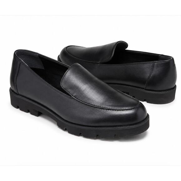Vionic Shoes - Vionic Kensley Black Leather Lug Sole Penny Loafers Orthotic Comfort 8W Comfort